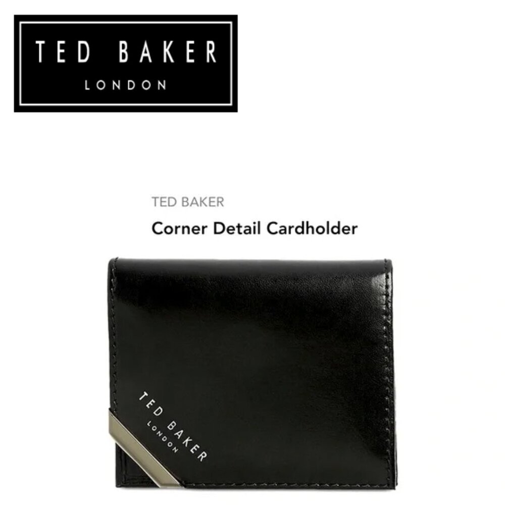 Used TED BAKER Men's Corner Detail Cardholder Wallet | Color: Chocolate